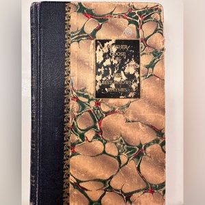 Antique 1951 miniature Mother Goose Castle Books Greystone Press engraving illus